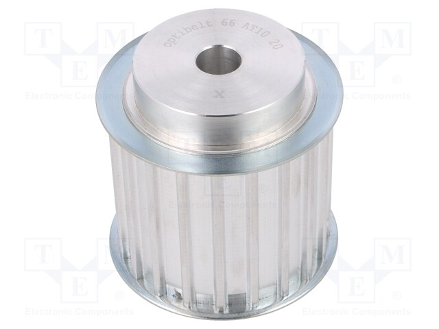 Belt pulley; AT10; W: 50mm; whell width: 66mm; Ø: 61.8mm; aluminium