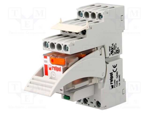 Relay: interface; DPDT; Ucoil: 230VAC; 12A; 12A/250VAC; 12A/24VDC