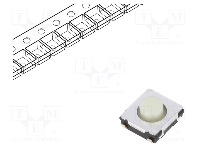 Microswitch TACT; SPST; Pos: 2; 0.02A/15VDC; SMT; none; 3.5N; 3.1mm