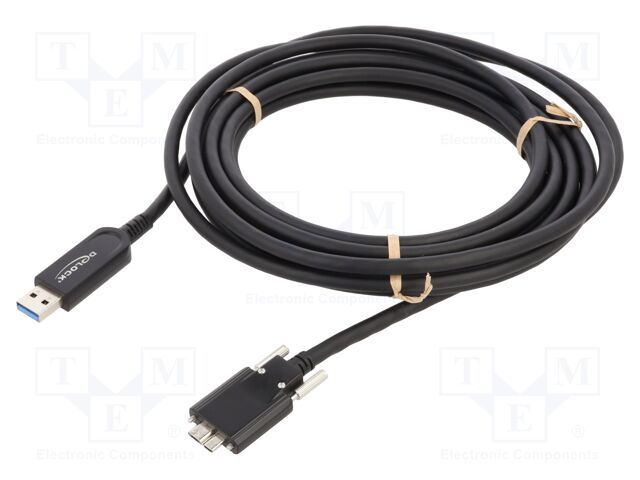 Cable; optical; USB A plug,USB B micro plug; 5m; black; 10Gbps