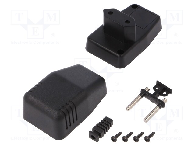 Enclosure: for power supplies; X: 40mm; Y: 66mm; Z: 40mm; ABS; black