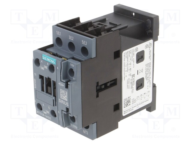 Relay Contactor, 3RT2 Series, 3PST-NO, 3P, 13 A, 11 kW, 690 VAC