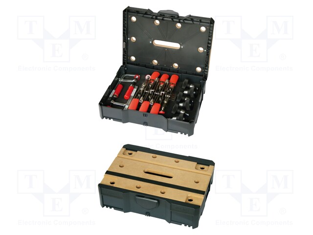 Vertical clamps set; case