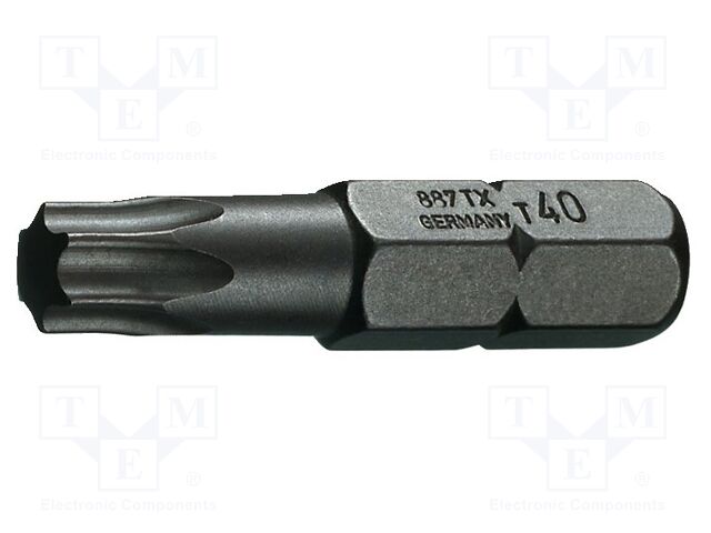 Screwdriver bit; Torx®; T10; 1/4"; Overall len: 25mm