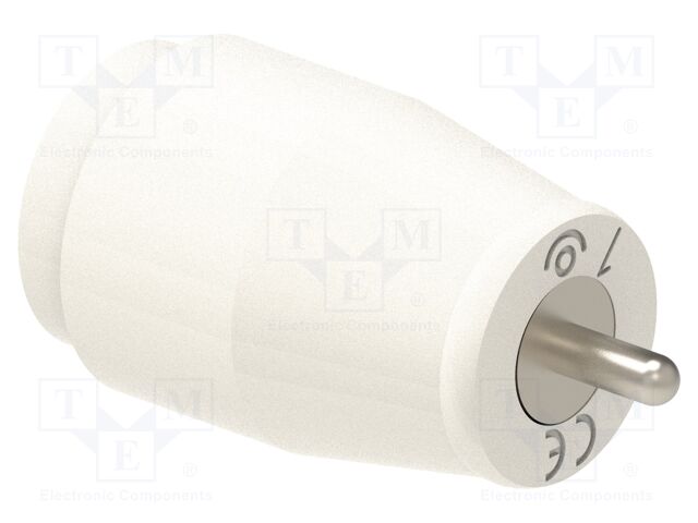 Connector: 4mm banana; socket; 25A; white; nickel plated; 26mm