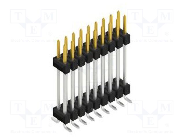 Connector: pin strips; pin header; male; PIN: 18; 2.54mm; SMT; 2x9