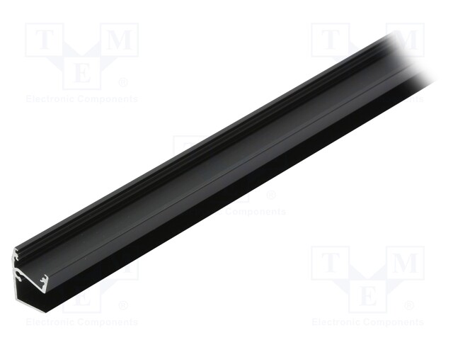 Profiles for LED modules; edge; black; L: 1m; aluminium; anodized