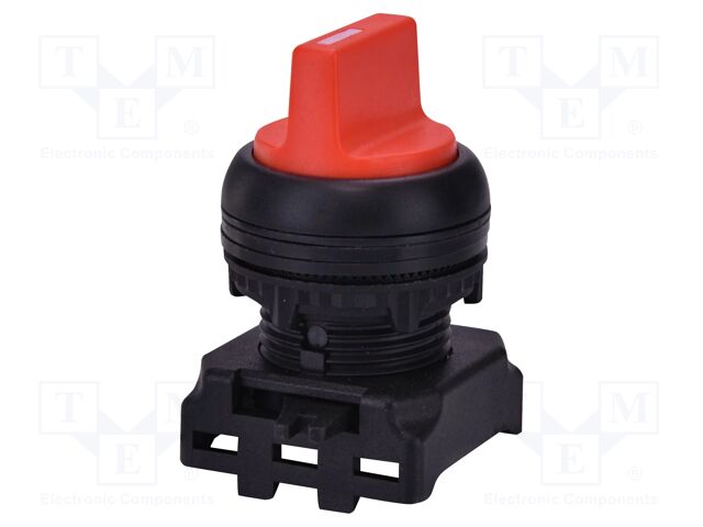 Switch: rotary; 22mm; red; IP65; E; Pos: 2; Ø22.5mm; -25÷65°C; 230VAC