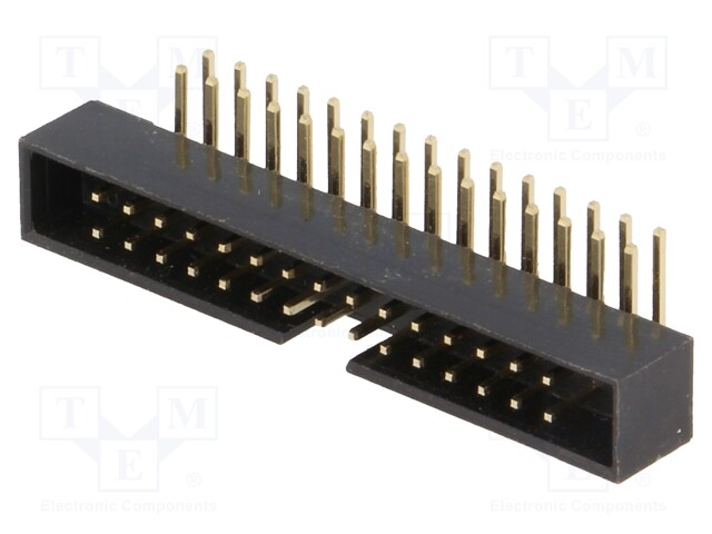 Socket; IDC; male; PIN: 30; angled 90°; THT; gold-plated; 2mm