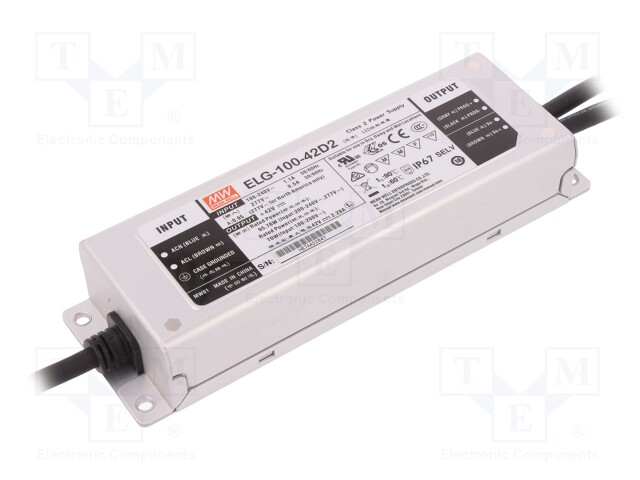 Power supply: switched-mode; LED; 95.76W; 42VDC; 2.28A; 100÷305VAC