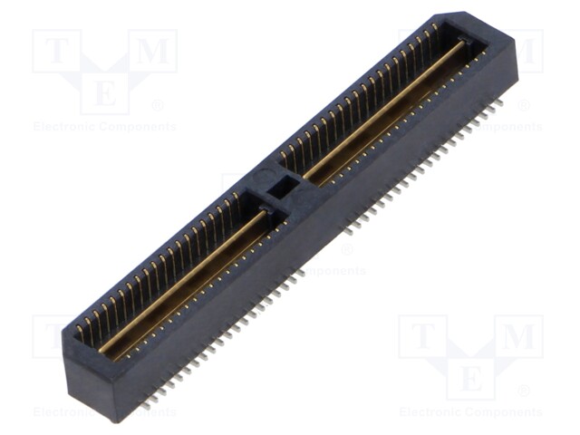 Mezzanine Connector, High-Speed Ground Plane, Header, 0.8 mm, 2 Rows, 80 Contacts, Surface Mount