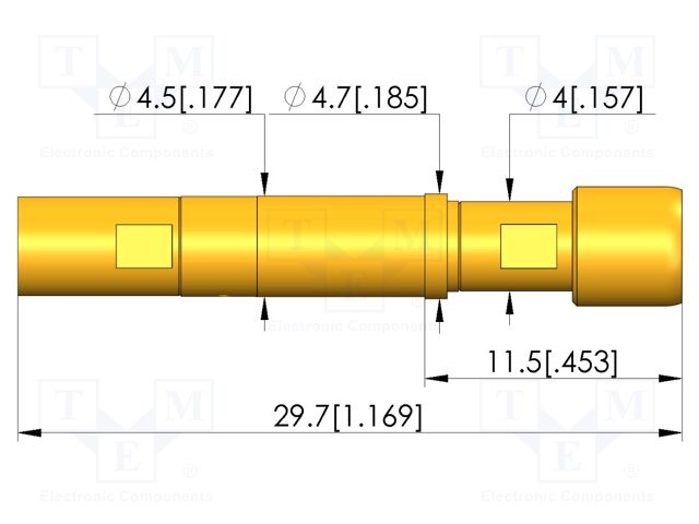Test needle; plug-in