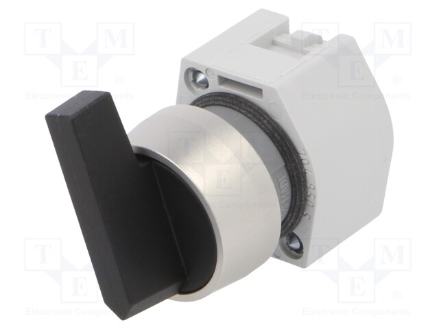 Switch: rotary; Stabl.pos: 1; 22mm; black; Illumin: none; IP65; Pos: 2