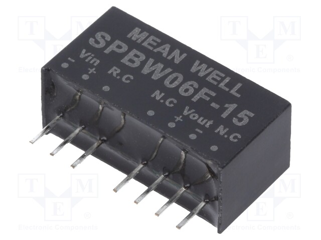 Converter: DC/DC; 6W; Uin: 9÷36V; 15VDC; Iout: 0÷400mA; SIP8; 4.8g