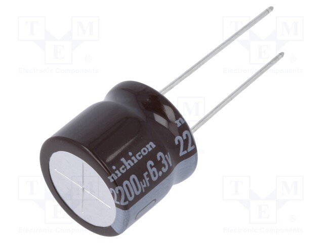 Capacitor: electrolytic; low impedance; THT; 2200uF; 6.3VDC; ±20%