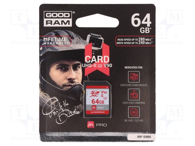 Memory card; IRDM PRO; SD XC; 64GB; Read: 280MB/s; Write: 240MB/s