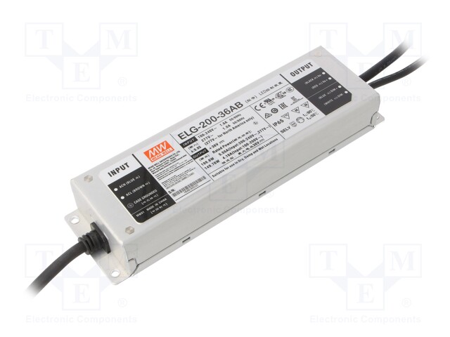 Power supply: switched-mode; LED; 199.8W; 36VDC; 33.5÷38.5VDC