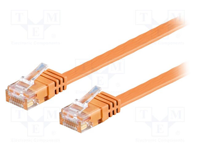 Patch cord; U/UTP; 6; stranded; Cu; PVC; orange; Len: 5m; 32AWG