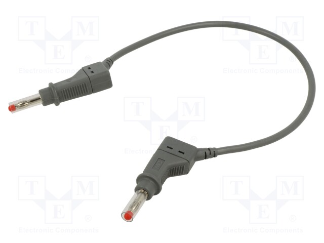 Connection cable; 32A; 4mm banana plug-4mm banana plug; grey