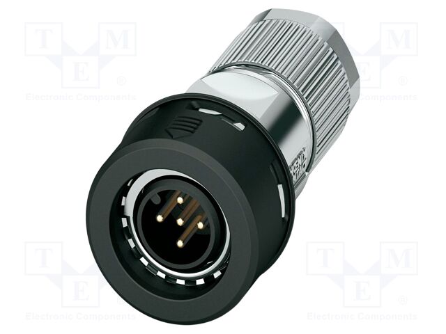 Connector: M12; plug; PIN: 5; 48V; straight; IP65; crimped; A code