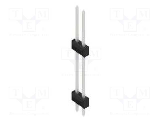 Connector: pin strips; pin header; male; PIN: 2; 2.54mm; THT; 2x1