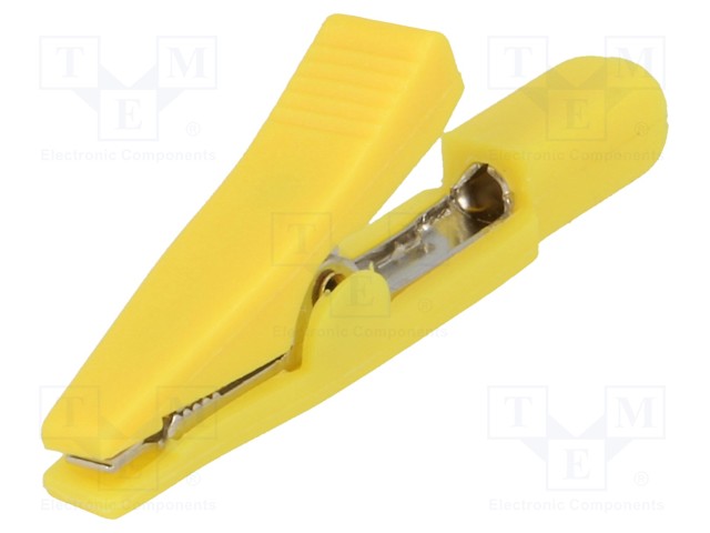 Crocodile clip; 5A; 70VDC; yellow; Overall len: 42mm