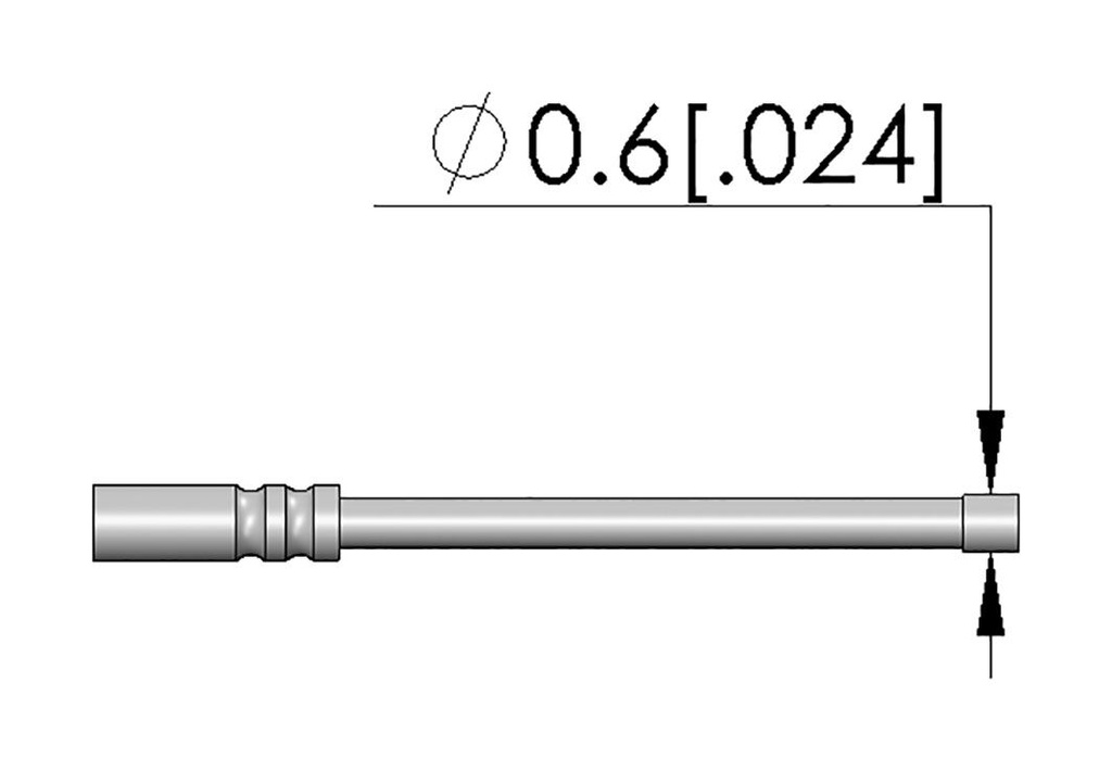 Test needle; Operational spring compression: 4.3mm; 2A; Ø: 0.6mm