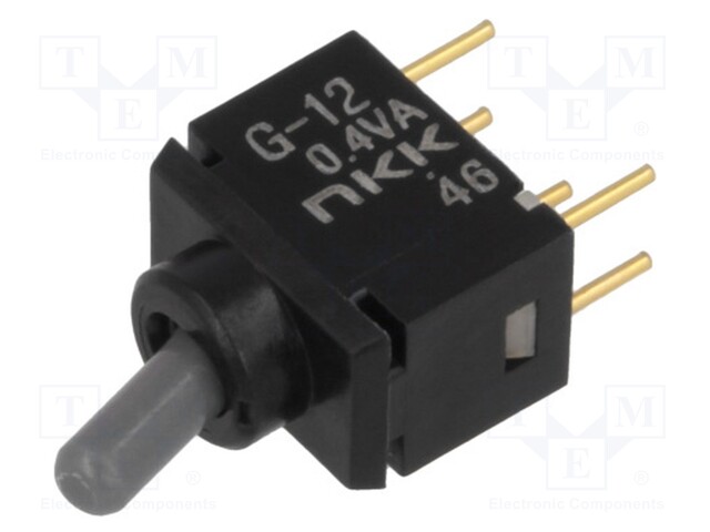Switch: toggle; Pos: 2; SPDT; ON-ON; 0.4A/28VAC; 0.4A/28VDC; 500MΩ