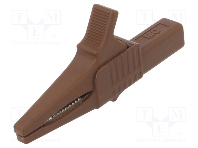 Crocodile clip; 32A; 1kVDC; brown; Grip capac: max.20mm