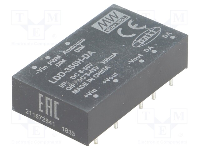 Converter: DC/DC; 15W; Uin: 6÷50V; Uout: 3÷45VDC; Iin: 275mA; 18g