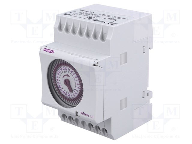 Timer; 30min÷24h; SPDT; 250VAC/16A; 220÷240VAC; DIN; -25÷55°C; IP20