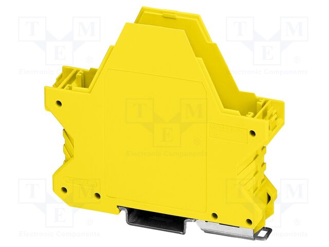 Enclosure base; with FE contact; yellow; UL94V-0; ME 22,5; Y: 99mm