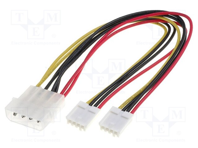 Splitter; PC socket Molex,PC plug mini Molex x2; 0.2m