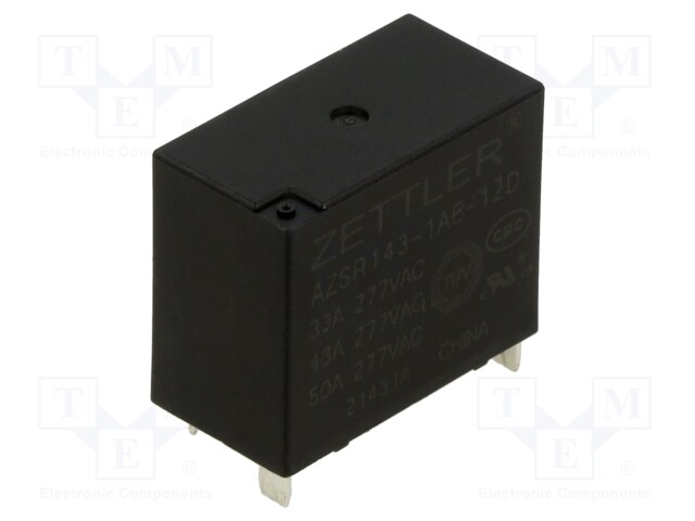 Relay: electromagnetic power; SPST-NO; Ucoil: 12VDC; 50A; PCB; 1.6W