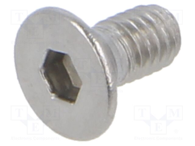 Screw; M3x6; Head: countersunk; hex key; acid resistant steel A4