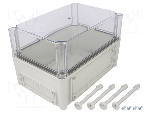 Enclosure: wall mounting; X: 190mm; Y: 280mm; Z: 180mm; EK; grey; IK08