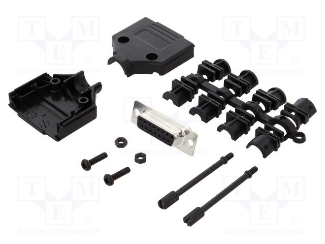 D-Sub; PIN: 15; plug; female; stamped and formed contacts