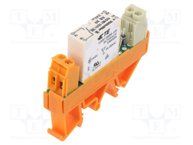 Relay: interface; SPST-NO; Ucoil: 24VDC; 8A; Mounting: DIN