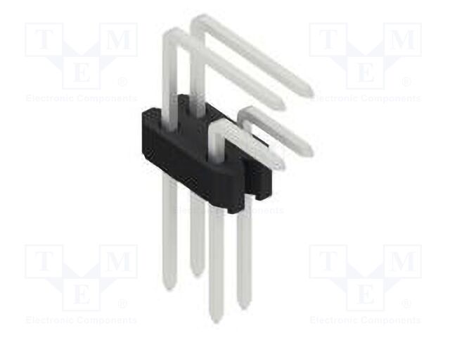 Connector: pin strips; pin header; male; PIN: 4; 1.27mm; THT; 2x2
