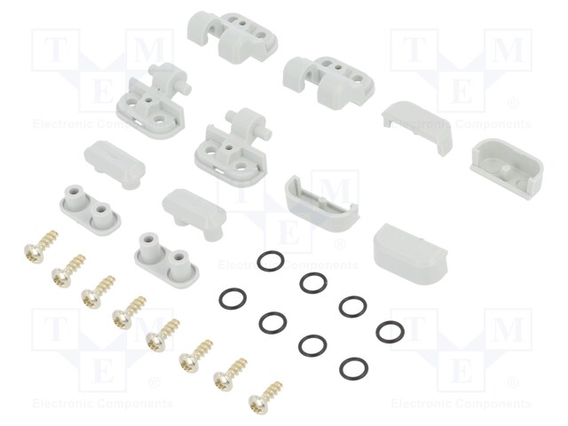 Set of hinges; polycarbonate; Colour: light grey; Pcs: 2