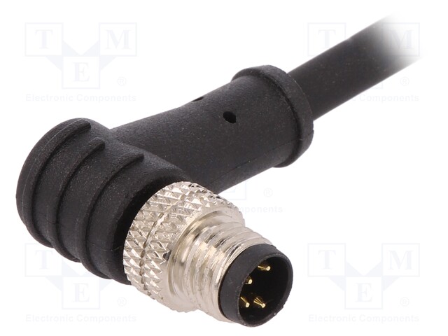 Connector: M8; male; PIN: 4; angled; with strain relief,with lead
