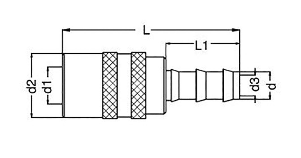 Quick connection coupling; straight; 10bar; Mat: brass; Seal: FPM