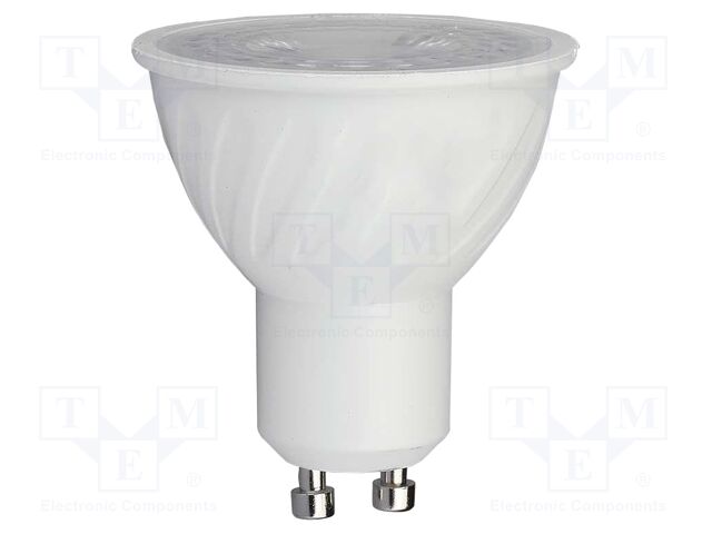 LED lamp; white warm; GU10; 220÷240VAC; 445lm; P: 6W; 110°; 3000K