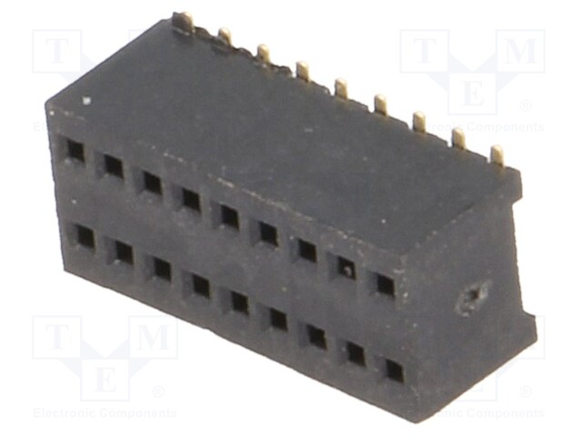 Socket; pin strips; female; PIN: 18; straight; 1.27mm; SMT; 2x9