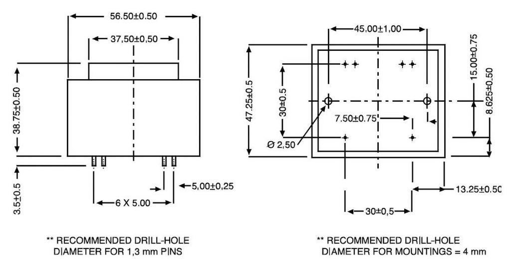 Transformer: encapsulated; 16VA; 117VAC; 6V; 2667mA; Mounting: PCB