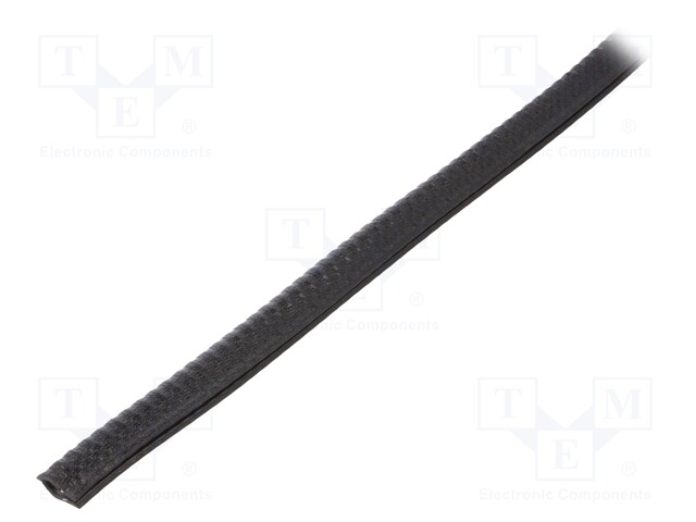 Hole and edge shield; PVC; L: 10m; black; H: 11.4mm; W: 9mm