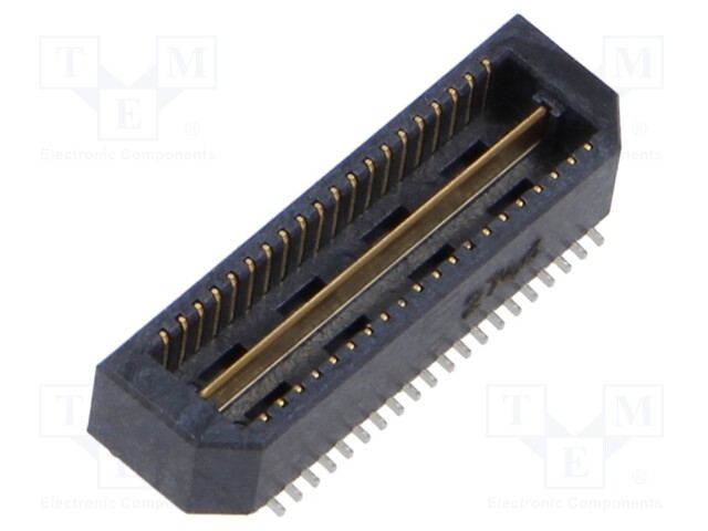 Mezzanine Connector, High-Speed Ground Plane, Header, 0.8 mm, 2 Rows, 40 Contacts, Surface Mount