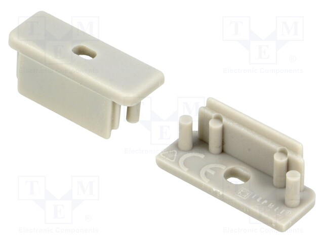 Cap for LED profiles; grey; ABS; Application: SURFACE14