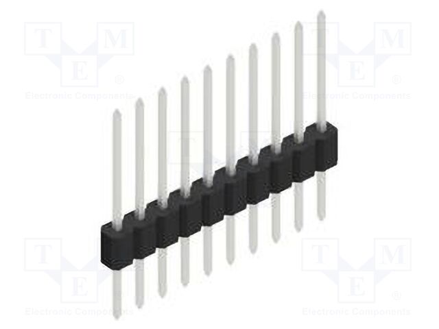 Connector: pin strips; pin header; male; PIN: 10; 1.27mm; THT; 1x10
