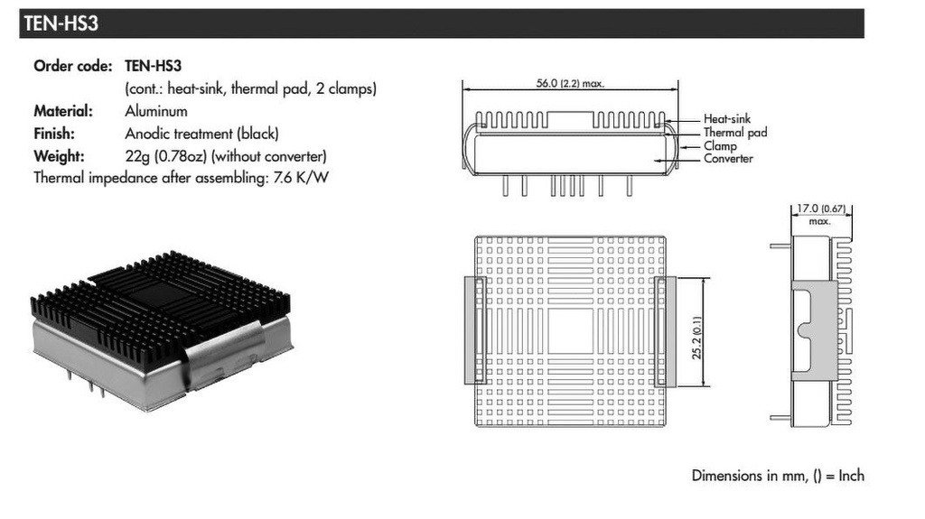 Power supplies accessories: heat sink